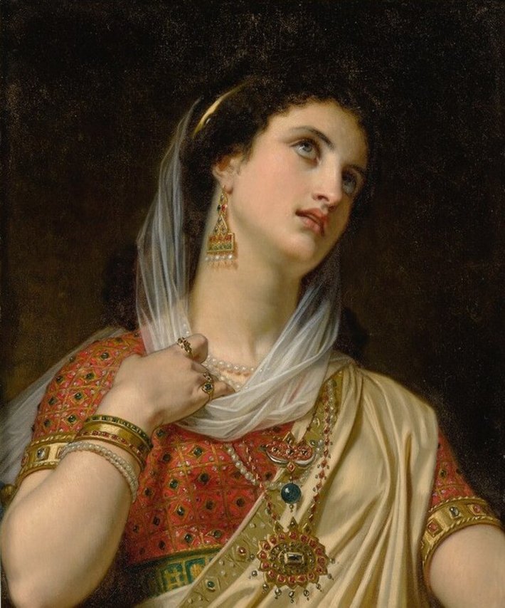 Queen Esther, painting by Hugues Merle, public domain